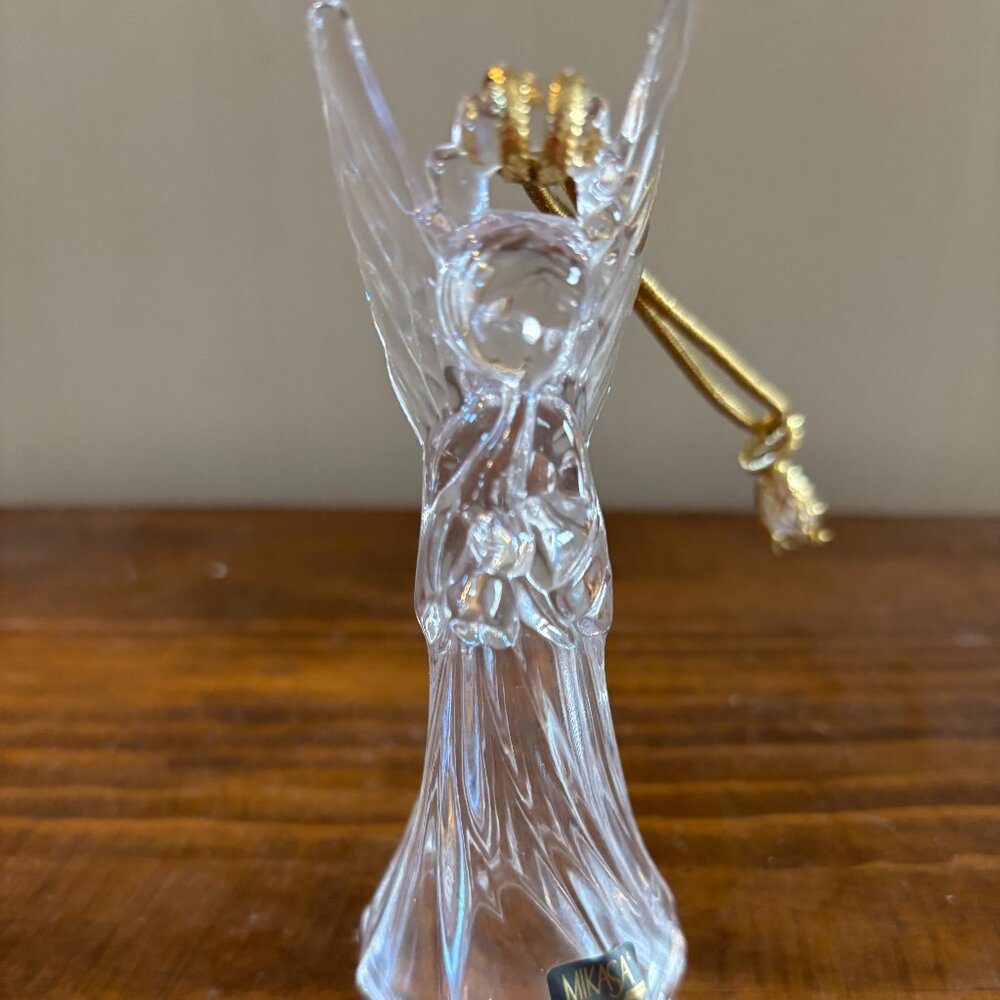 Vintage Mikasa German Crystal Trumpeting Angel Ornament